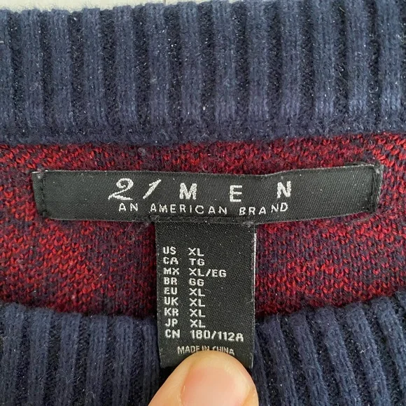 Forever 21 Red and Blue Paisley Sweater - Picture 3 of 3